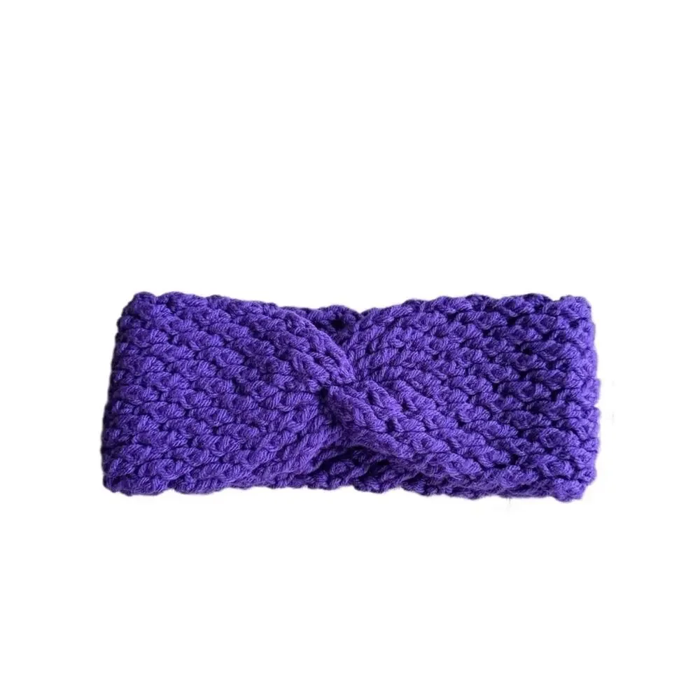 Handmade purple twist knot headband crochet acrylic